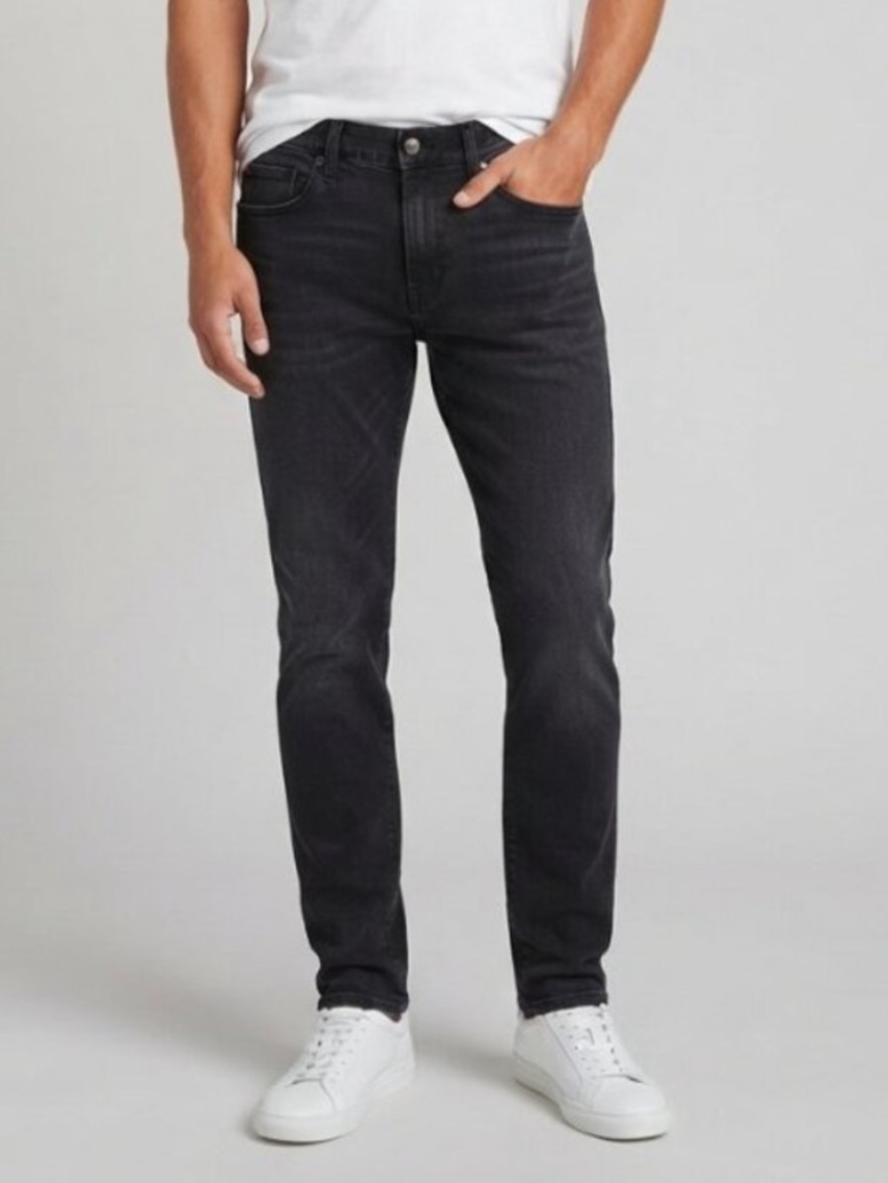 Marine Layer Black Original Slim Straight Cotton Blend Jeans 32x30 39780